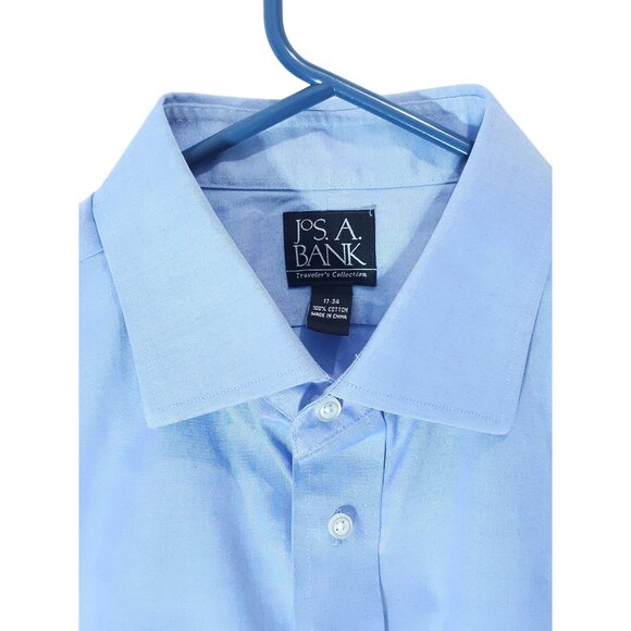 Jos. A. Bank Men's Classic-Fit Light Blue Dress Shirt, 17-34 Size - Picture 2 of 11